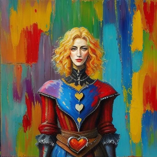 Knave of Hearts in Expressionist Oil Paint