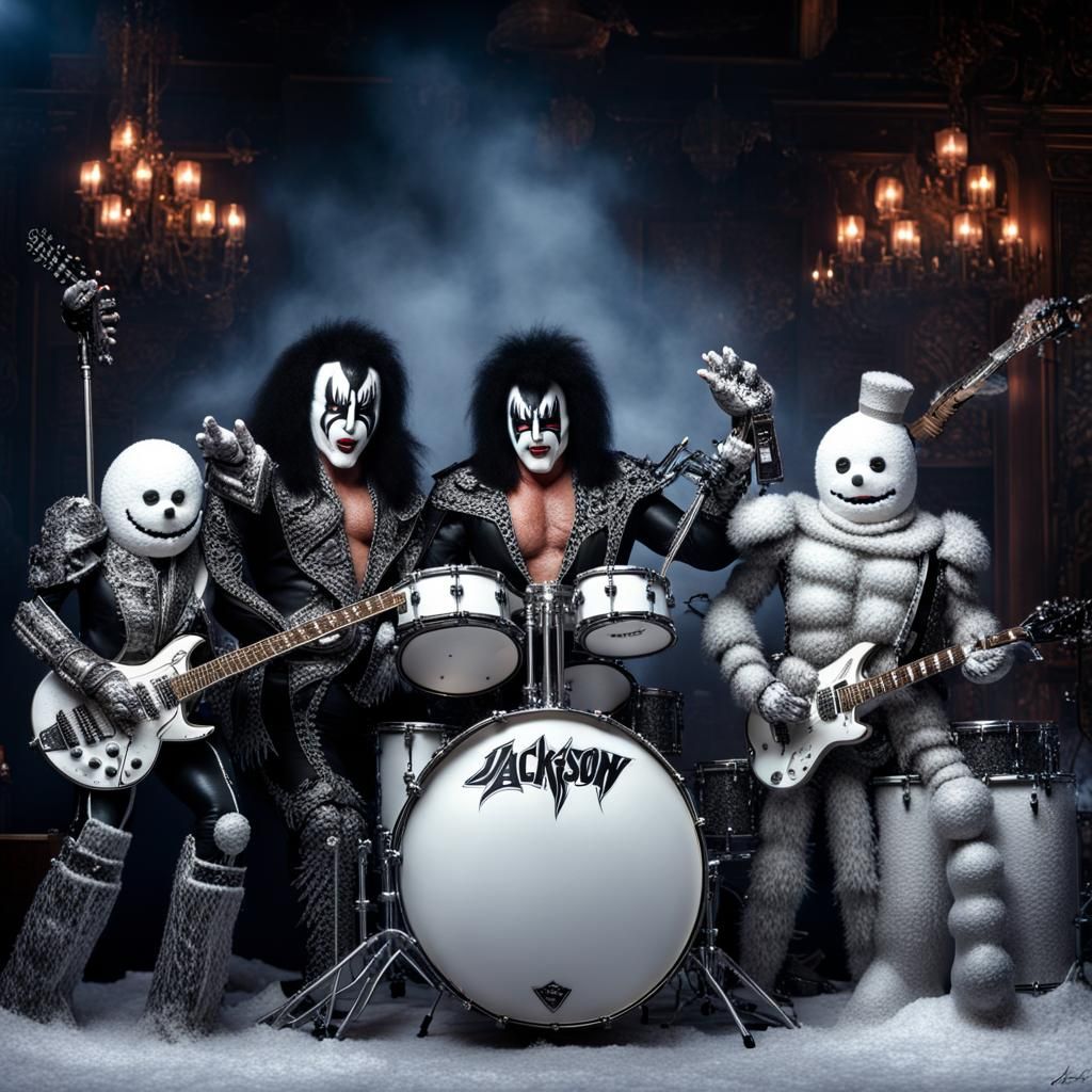 Kiss as Snowmen Band Performing