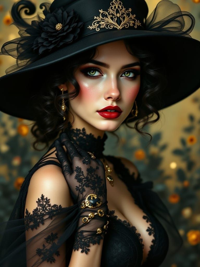 Ethereal Gothic Siren in Velvet Darkness