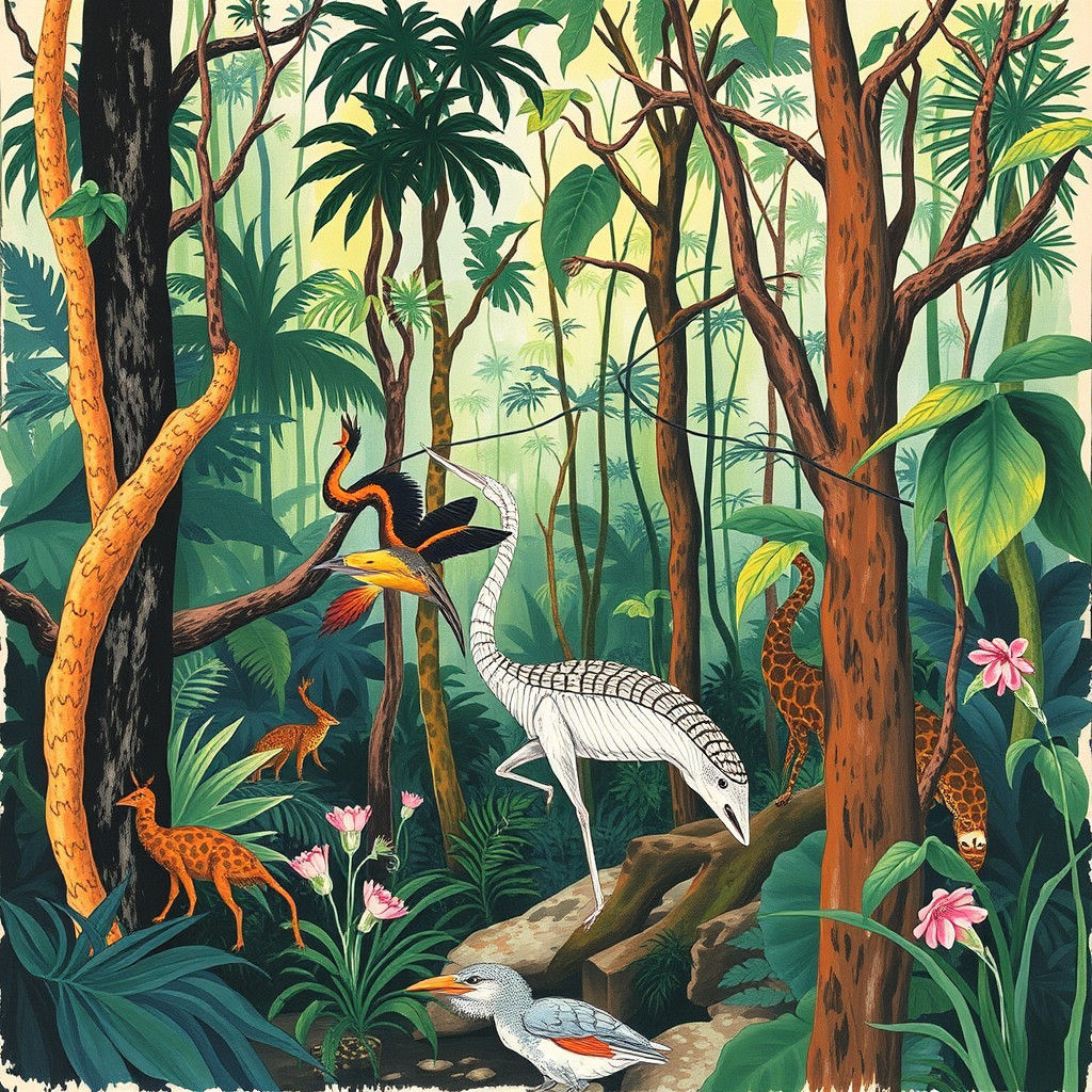 Polymorphic Rainforest in Style of Wifredo Lam