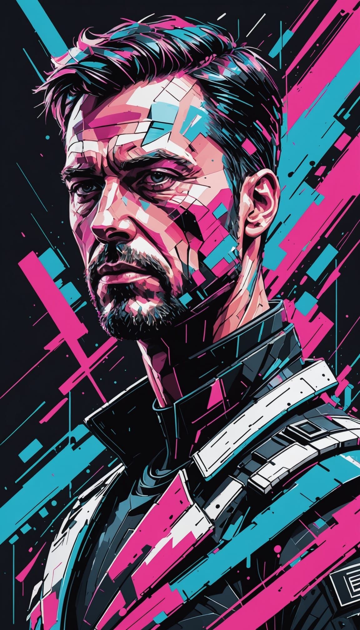 Glitch Art Portrait of Captain Jack Sparrow