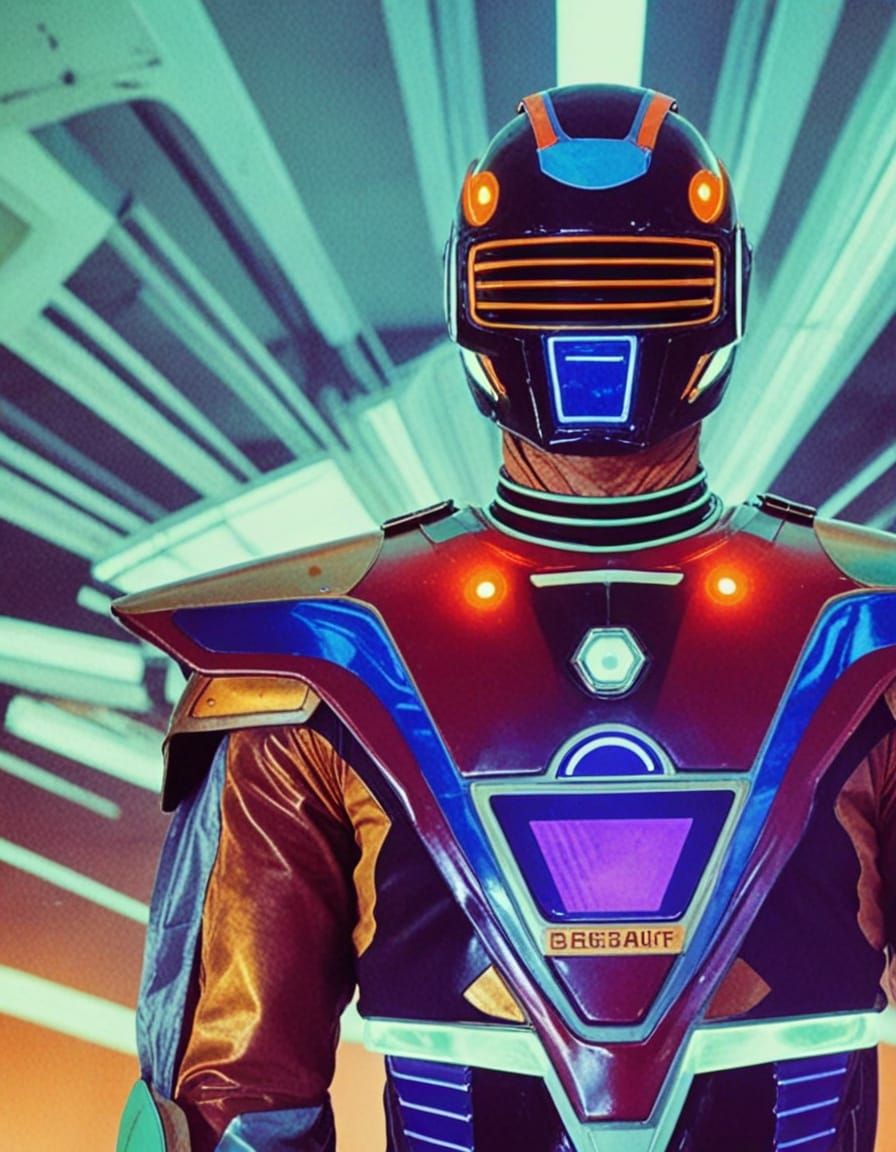 Retro Body Horror Monster in Distressed Art Deco Backroom