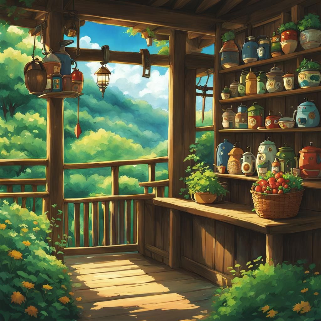 Ghibli-Inspired Anime Key Visual Art