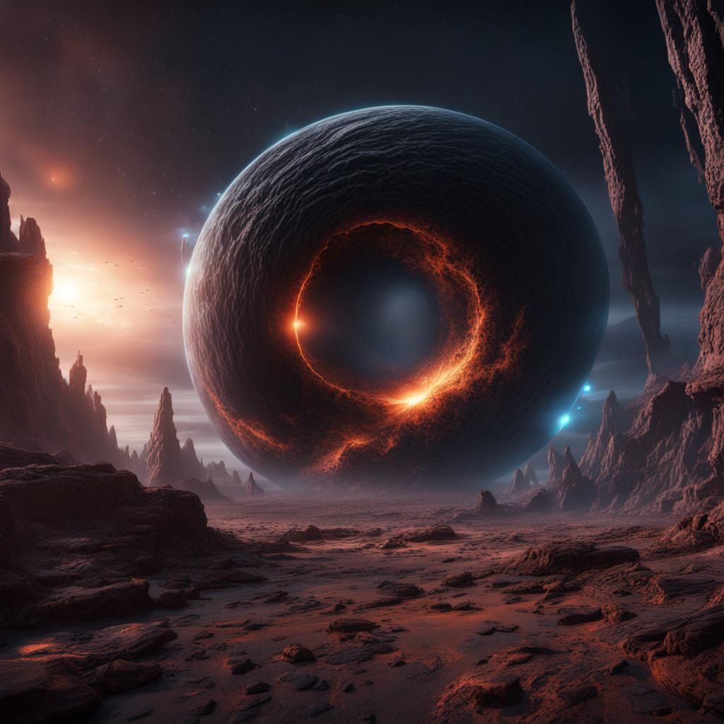 Dramatic Black Hole Concept Art in Space