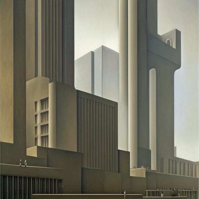 Brutalist Apple Building: Digital Art Rendering