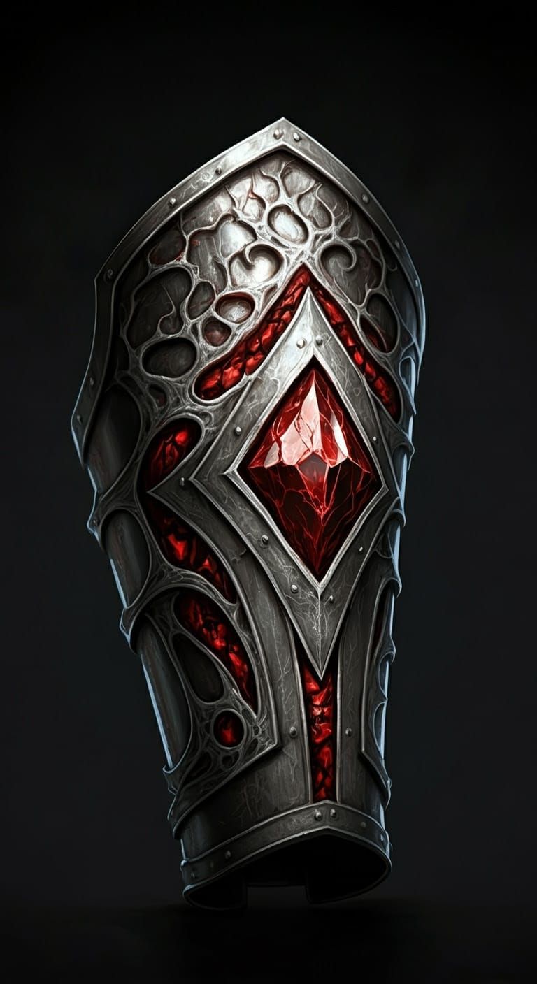 Bloodline Bracers in Unsettling Silver and Red Crystal