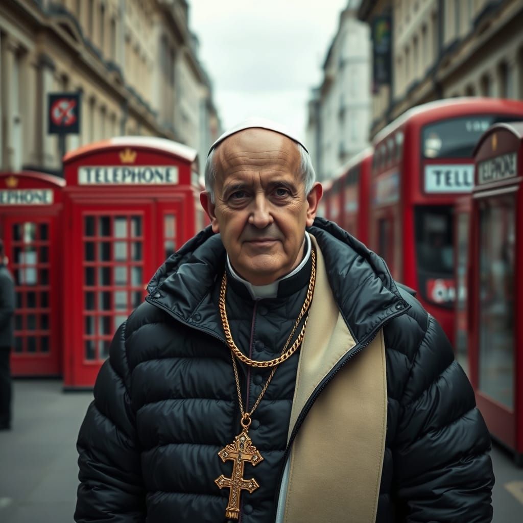 The Pope as Roadman in London Street Scene