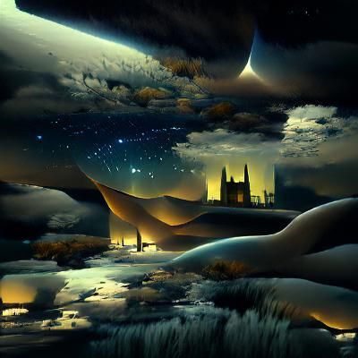 Animated Matte Painting Under Starry Skies