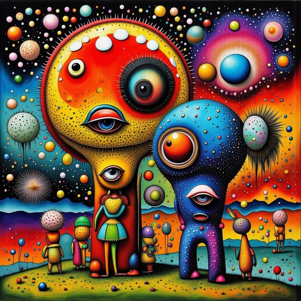 Opal Village with Cactus People