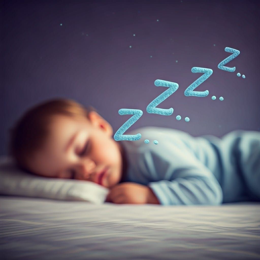 Toddler Sleeping Soundly with Floating Zzz Letters