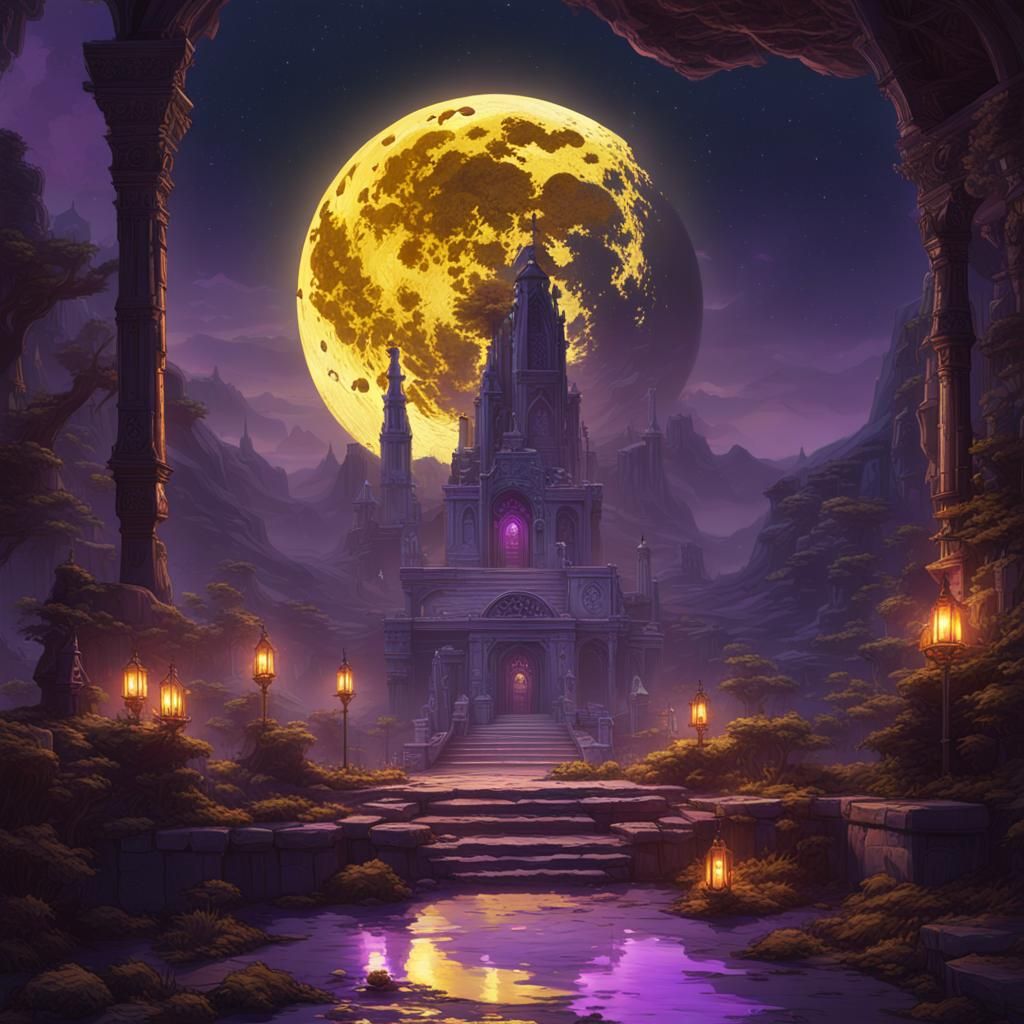 Moon Cycle in Dark Fantasy Style