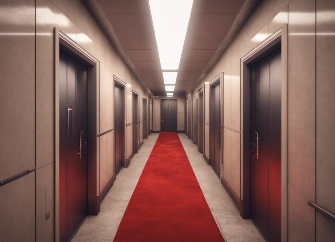 Red Lit Liminal Hallway in Unreal Engine
