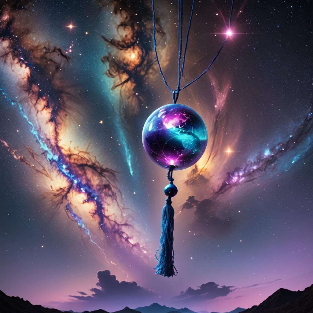 Glowing Earth Yoyo in Starry Night Sky