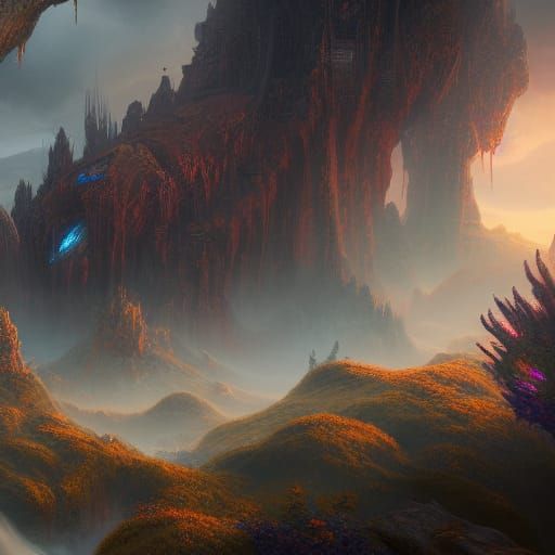 Fantastical Matte Painting in Deep Color