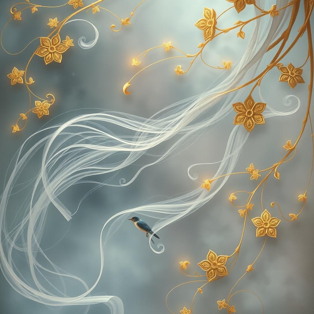 Ethereal Wind in Art Nouveau Style