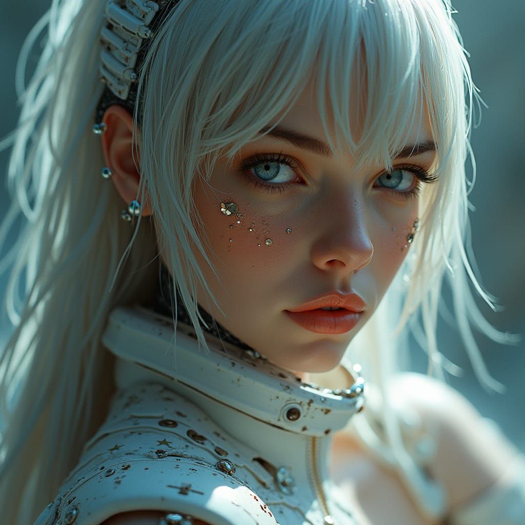 Hyperrealistic Futuristic Beauty in High-Tech Plastic Attire