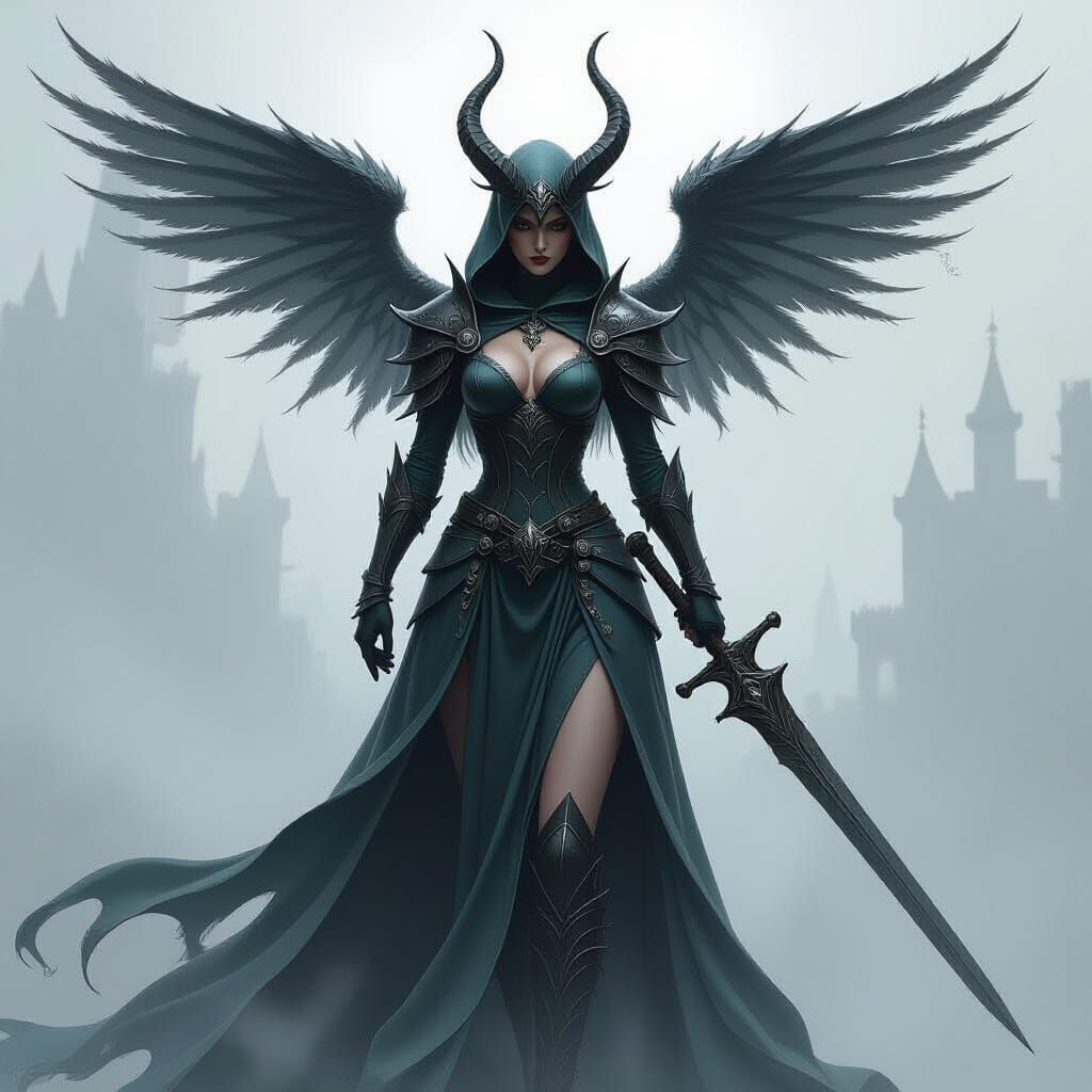 Sinister Fairy Portrait in Dark Fantasy Style