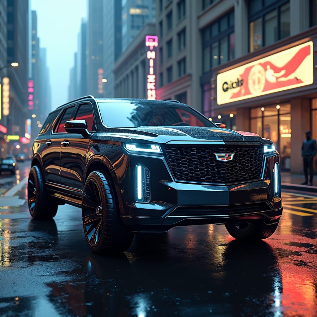 Cyberpunk Cadillac Escalade 2300 Concept Car