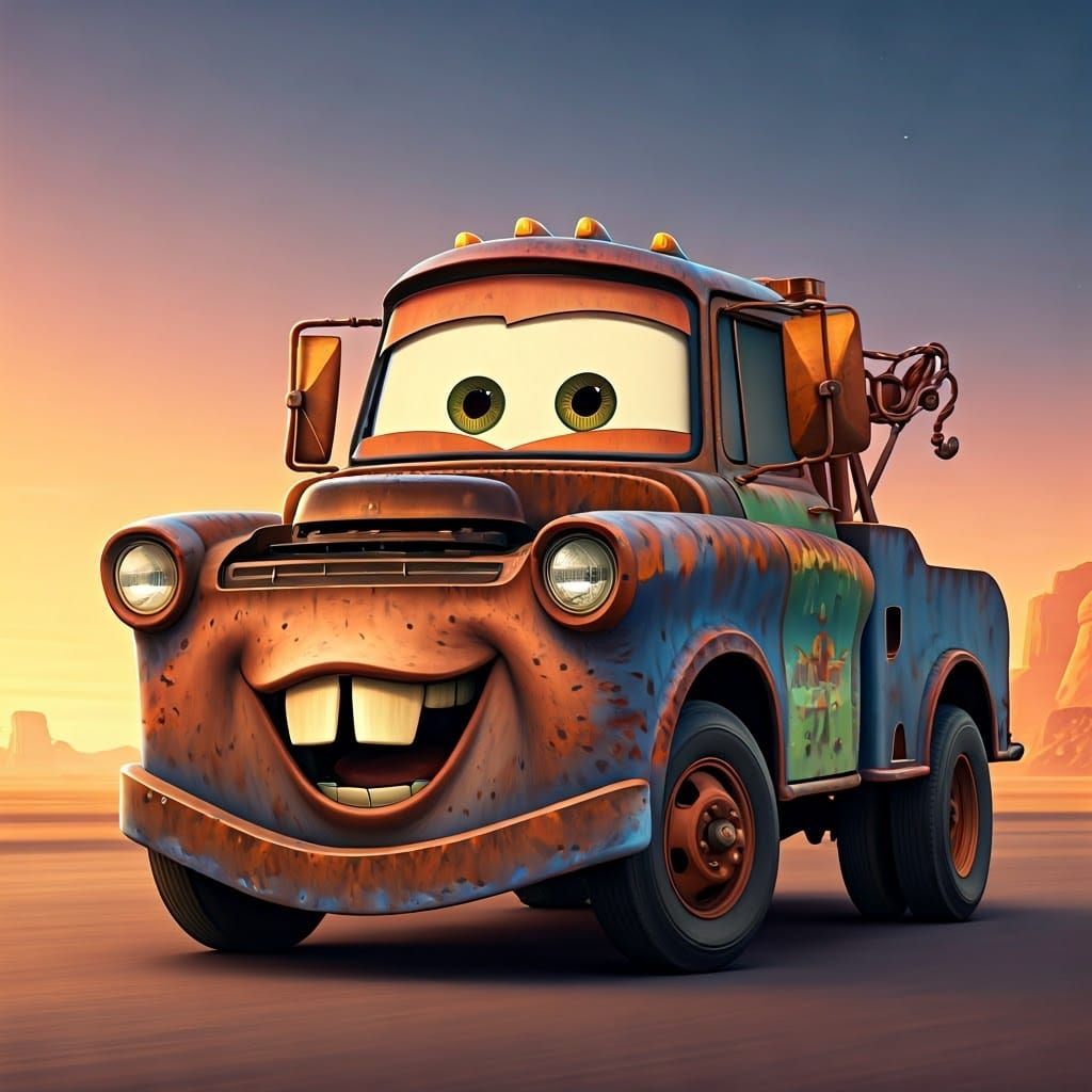 Mater from Cars: Hyperrealistic Concept Art
