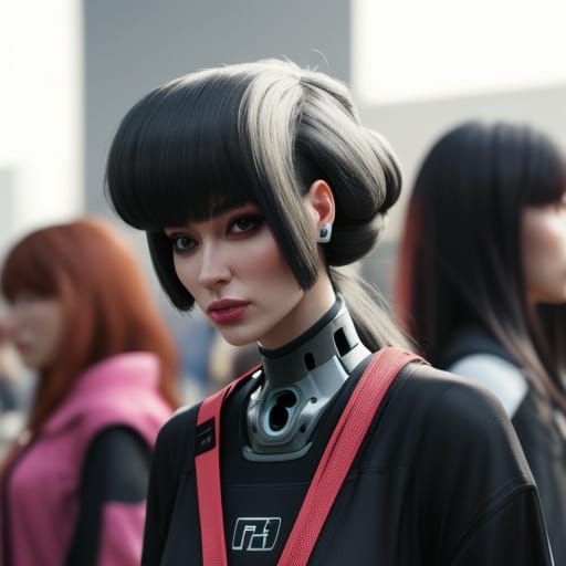 Android Girl with Human Hair