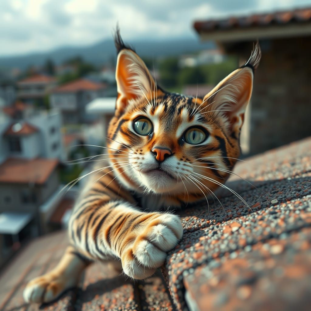 Realistic Cat Portrait in Hyper Detailed 16k Resolution