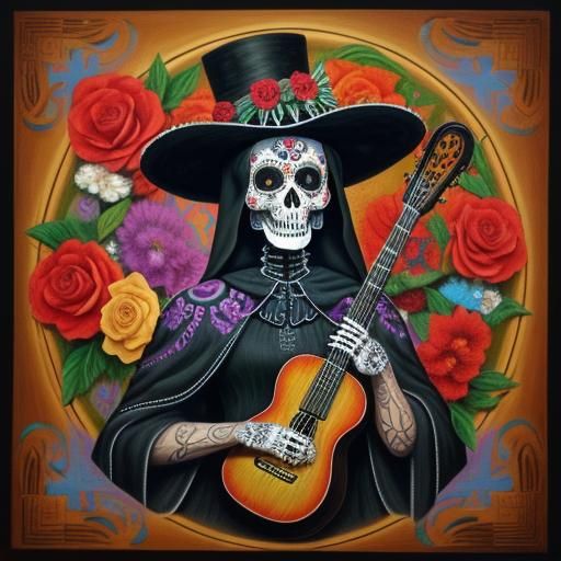 Vibrant Sugar Skull Art: Día de los Muertos