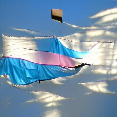 Transgender Pride Flag Waving in Sunlight