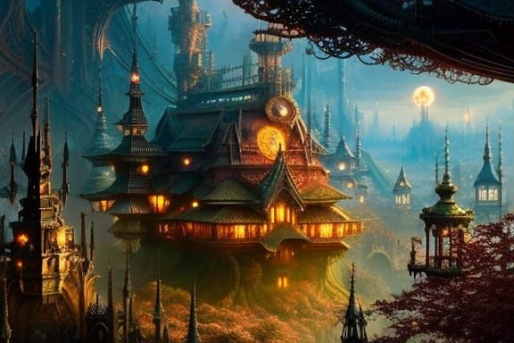 Retro futuristic treehouse