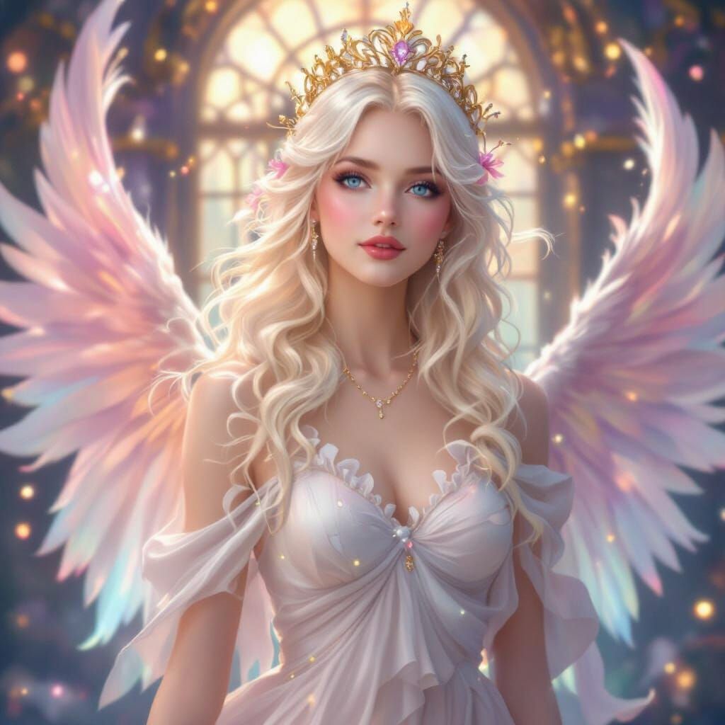 Angel Dancing in Heaven's Gate in Dreamy Style