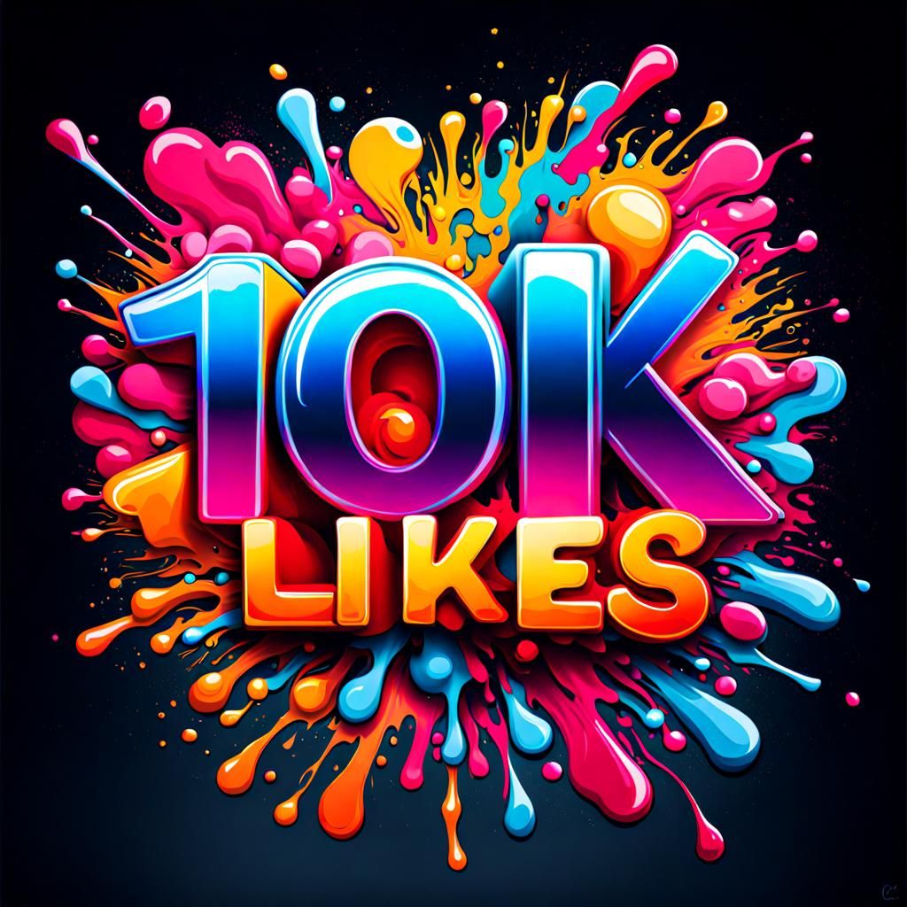 Graffiti Art Celebrating 10K Likes in Splash Style