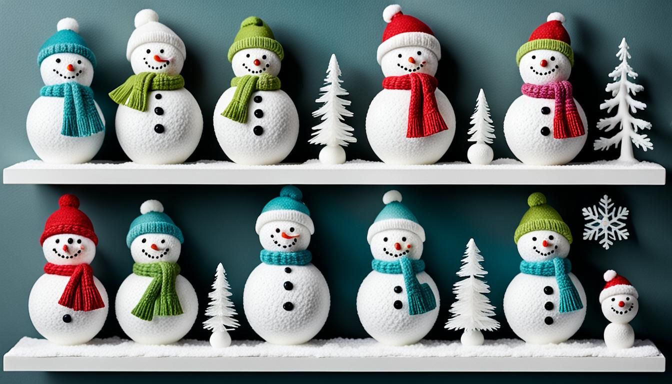 Kitschy Christmas Snow-People Ornaments in Modern Style
