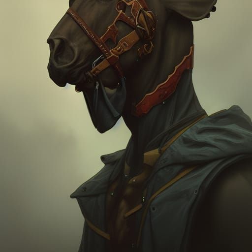 Headless Horseman Portrait in Hyperdetailed Lighting
