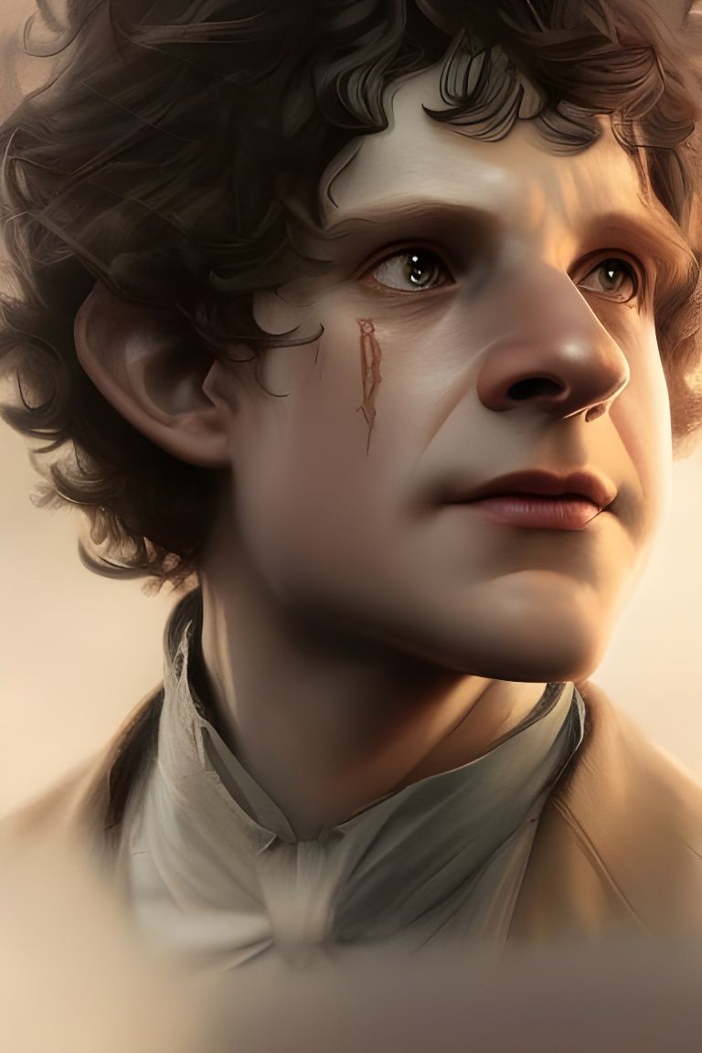 Epic Portrait of Bilbo Baggins in Art Nouveau Style