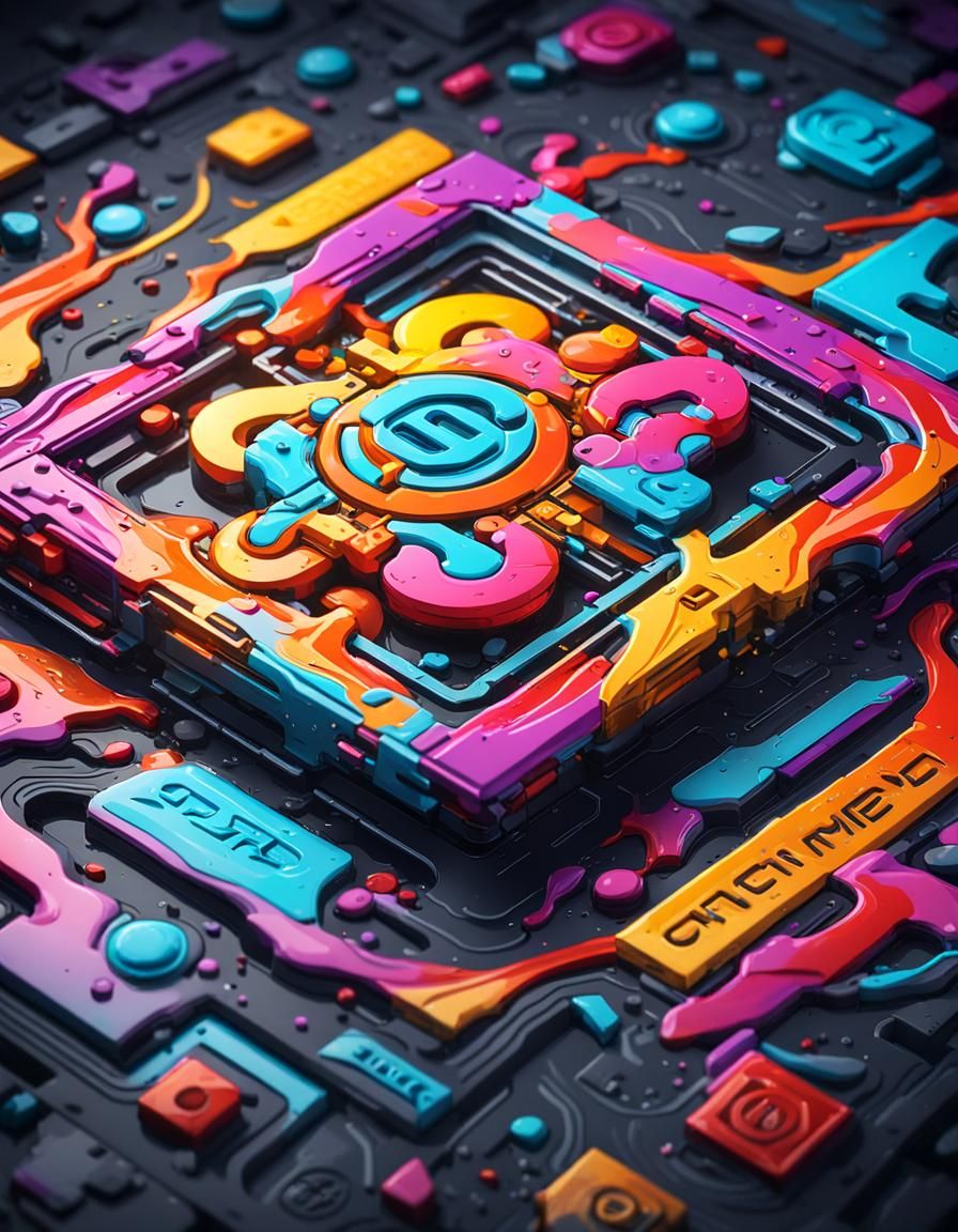 Futuristic Graffiti Logo with Liquid Acid Effect