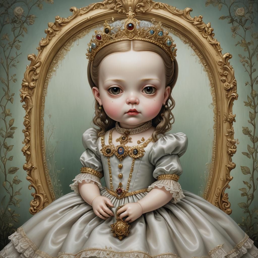 Queen Victoria as Toddler in Pop Surrealist Style