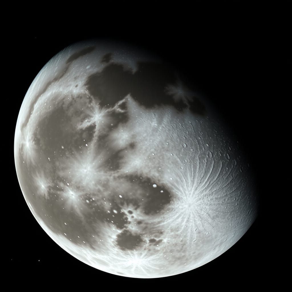 The Lunar Enigma in a Soft, Silvery Glow