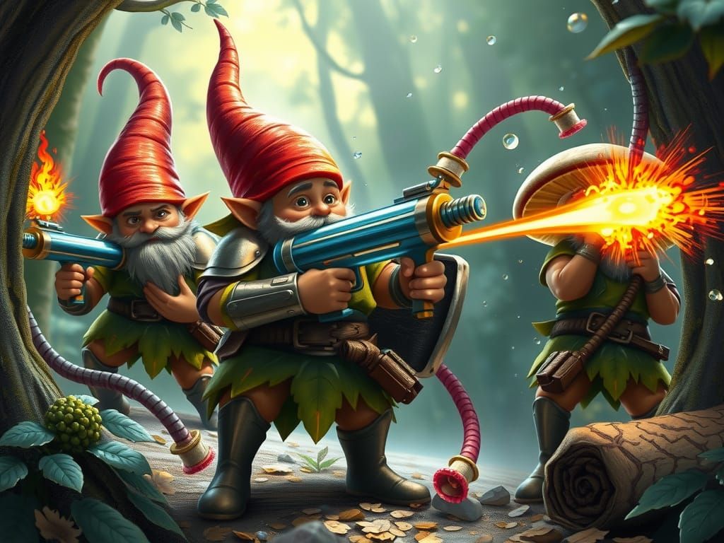 Warrior fire gnomes in defeat