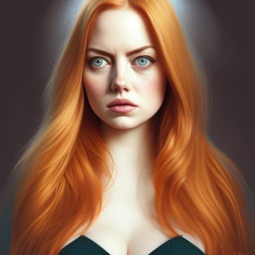 Portrait of a Ginger Woman in Oil on Canvas