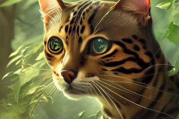 Bengal Cat in Forest