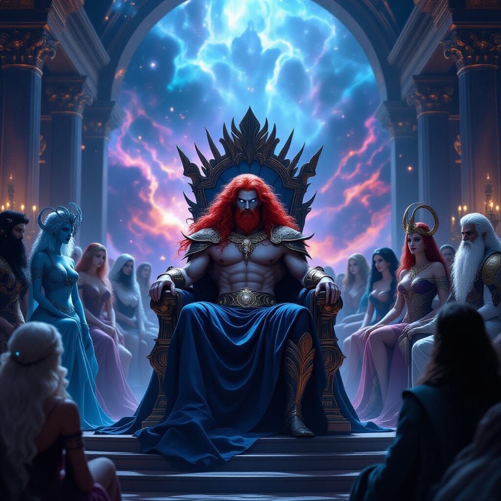 Kairos, God of the Void, Holds Court in Opulent Palace
