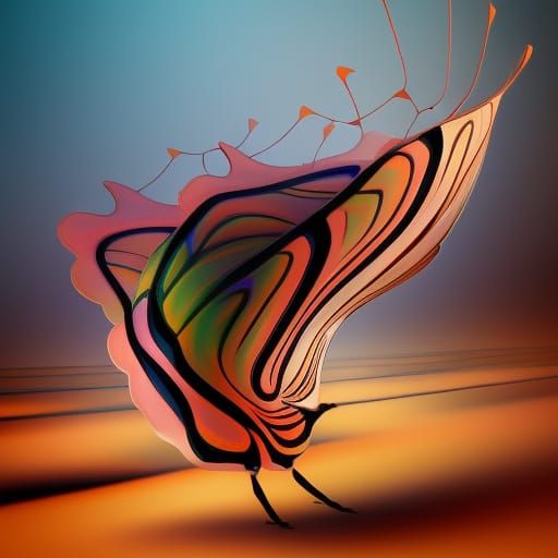 Striking Desert Butterfly in Graffiti Art Style