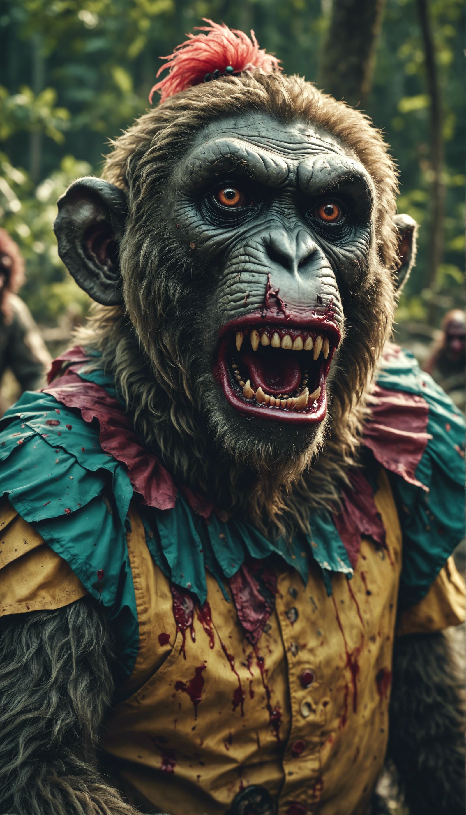 Zombie Monkey Monster Clown in Earth Ecosystem