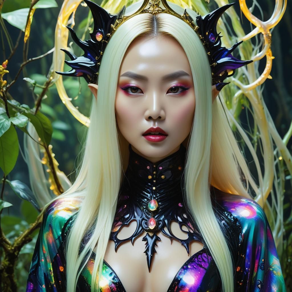 Baroque Vampire Portrait in Jungle Swamp