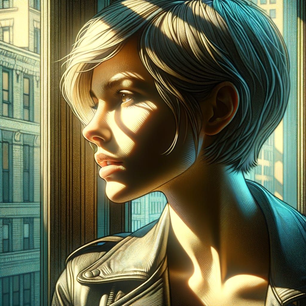 Art Nouveau Portrait of Woman in New York