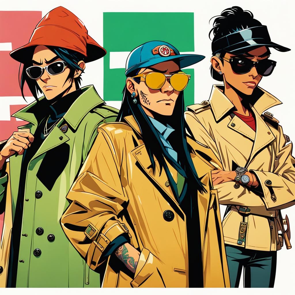 Totally Spies in Gorillaz Style Disguise