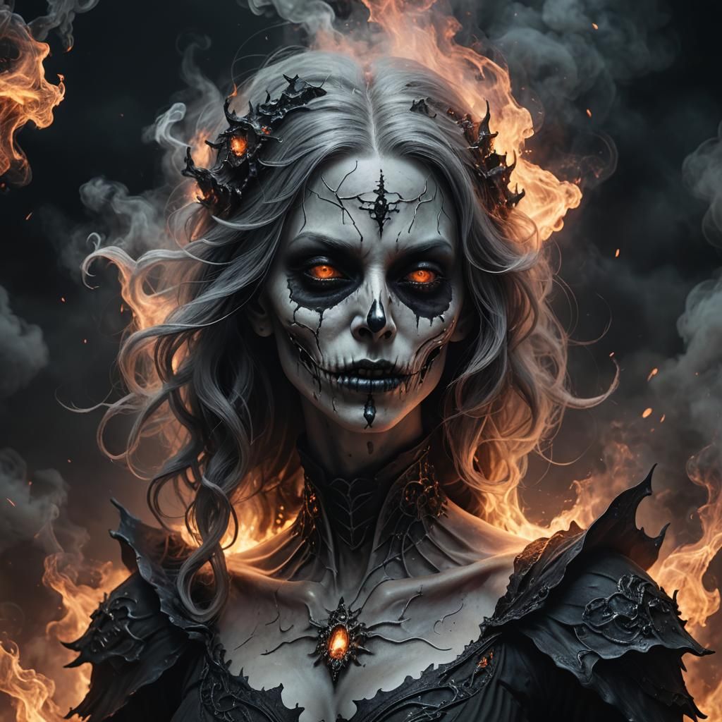 Eerie Ghoul Portrait in Surrealist Style