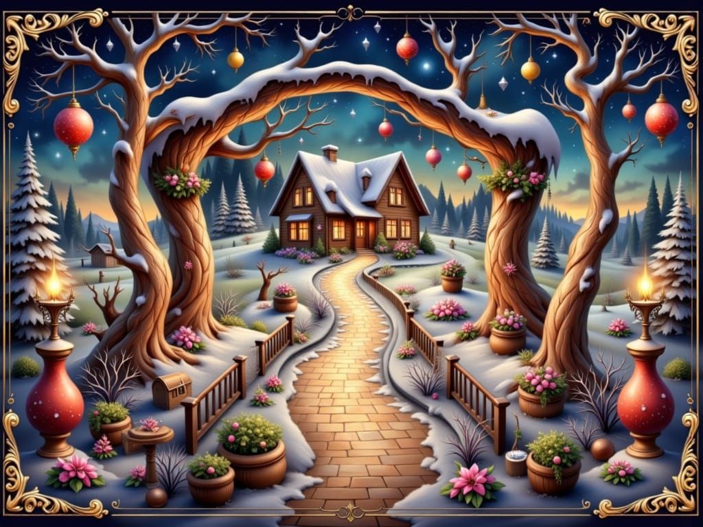 Christmas: House in a dream setting