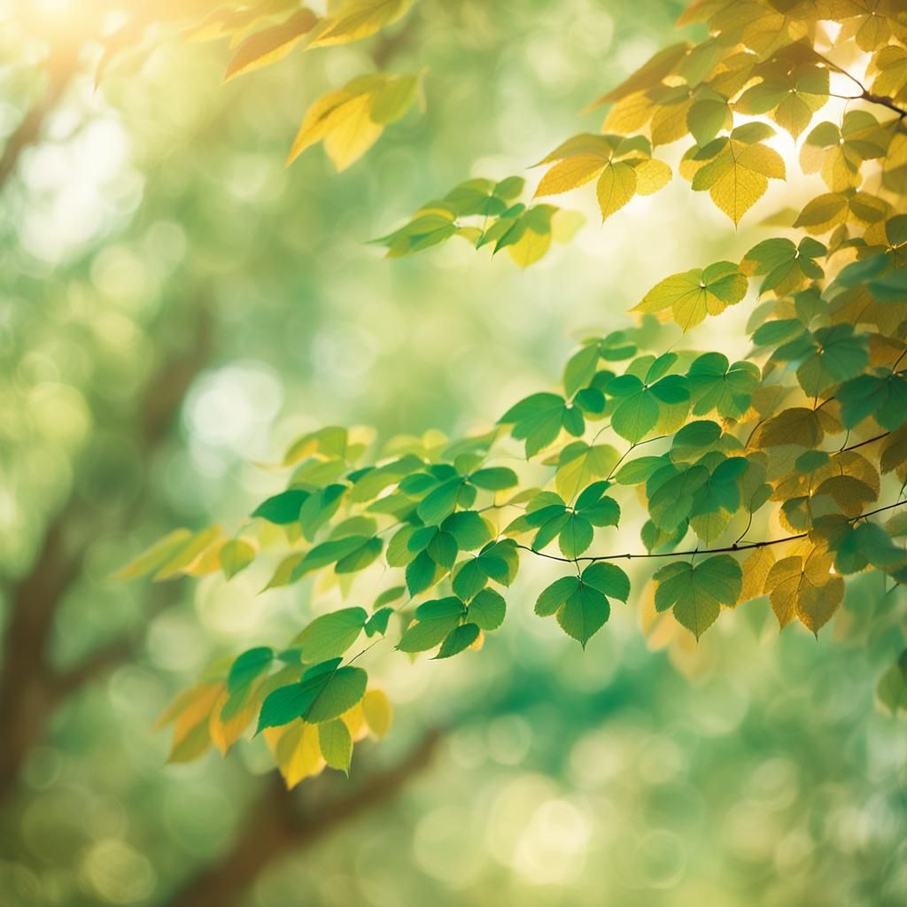 Impressionist Forest Landscape with Wind and Golden Light