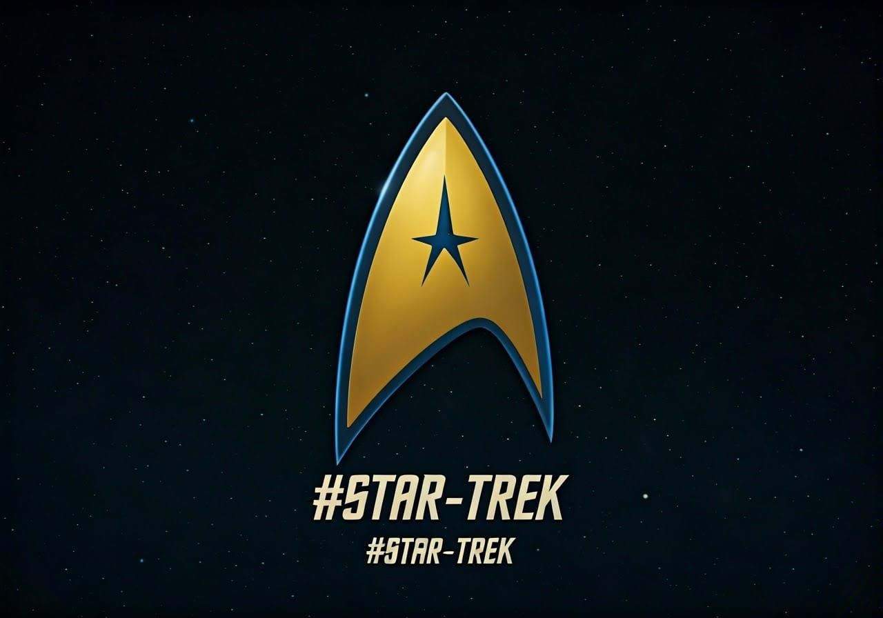 Photorealistic Star Trek Emblem with Deep Saturation and Hig...