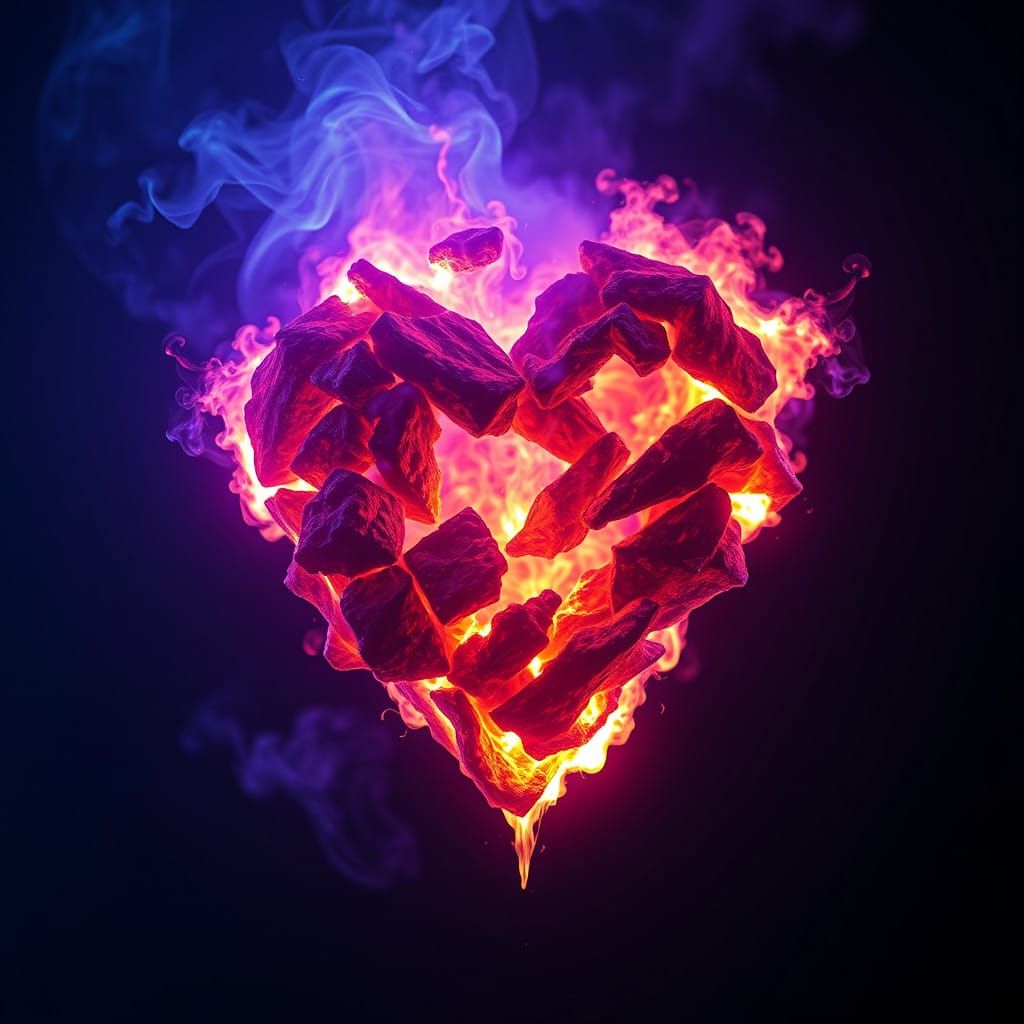 Flaming Heart Plummets into Cosmic Void